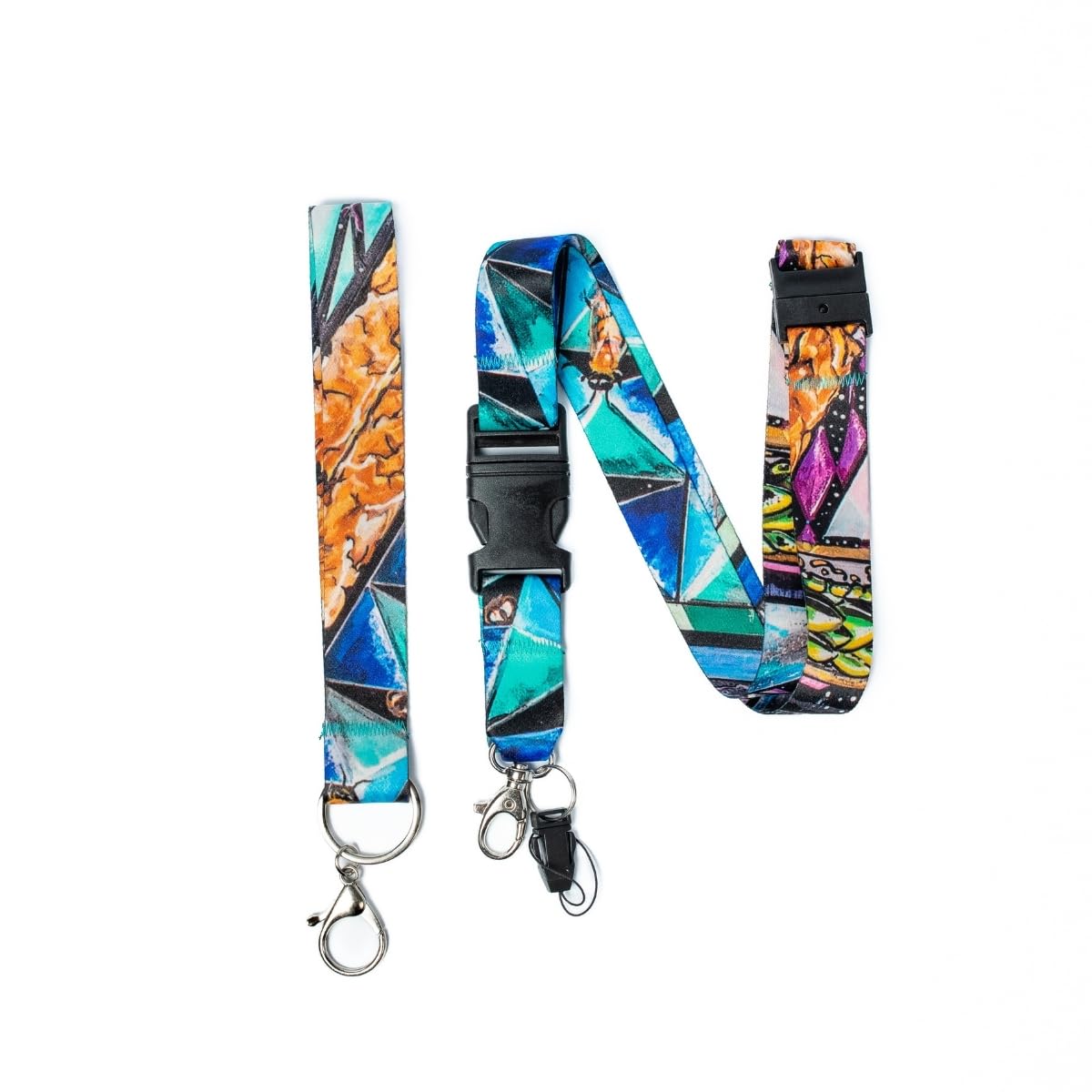 Venegas Lanyard y Correa de Muñeca de Colección - Set 2 Piezas, Correa para Cuello, Llaves y Accesorios con Cierre Metálico, Insignia de Identificación, | Cordón para Hombres y Mujeres - Venegas Arte