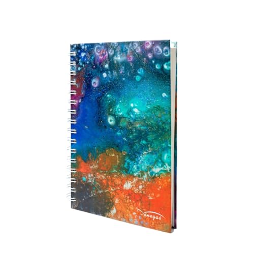 Venegas Libreta en Espiral - Cuaderno de Notas, Tapa Dura, 100 Hojas Punteadas, Diseño Artístico, Tamaño 14.5 x 21.5 cm, Diario de Gratitud, Agenda Personal, Oficina, Escuela, Journal Notebook - Venegas Arte