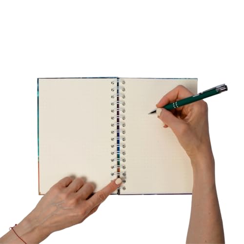 Venegas Libreta en Espiral - Cuaderno de Notas, Tapa Dura, 100 Hojas Punteadas, Diseño Artístico, Tamaño 14.5 x 21.5 cm, Diario de Gratitud, Agenda Personal, Oficina, Escuela, Journal Notebook - Venegas Arte