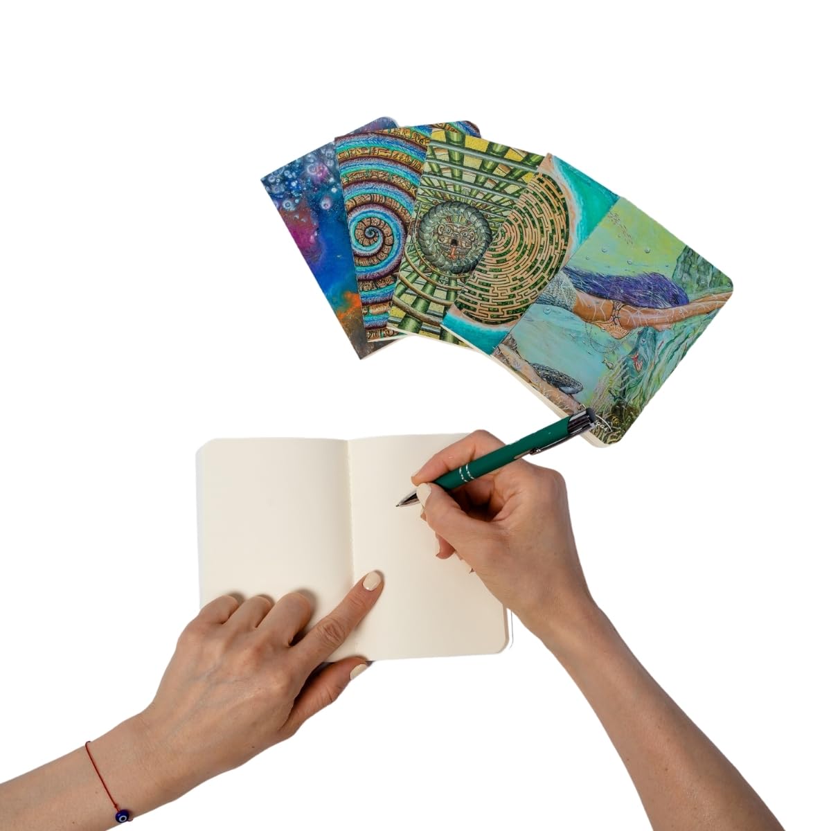 Venegas Libretas de Bolsillo Tipo Pasaporte 9 x 13 cm - 60 Páginas en Blanco - Diseño Artístico - Costura Duradera y Laminado Plástico - Cuaderno de Notas, Bocetos y Diario - Set Ideal para Regalo, Oficina y Escuela, Paquete de 6 - Venegas Arte