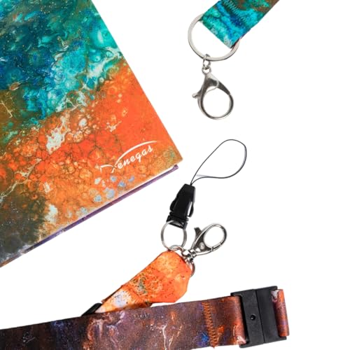 Venegas Paquete Mediano Libreta de Espiral + Lanyard - Cuaderno de Notas 100 Hojas, Diseño Artístico + Correa de Cuello y Muñeca, Ideal para Oficina, Escuela, Regalos, Diario, Journal - Venegas Arte