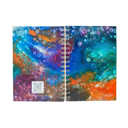 Venegas Paquete Mediano Libreta de Espiral + Lanyard - Cuaderno de Notas 100 Hojas, Diseño Artístico + Correa de Cuello y Muñeca, Ideal para Oficina, Escuela, Regalos, Diario, Journal - Venegas Arte