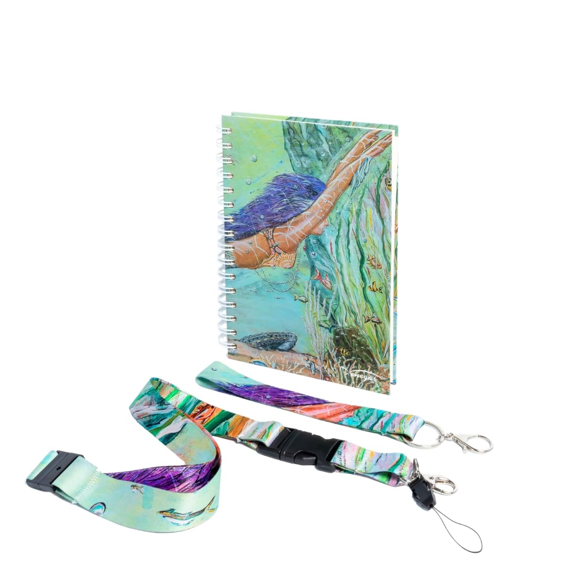 Venegas Paquete Mediano Libreta de Espiral + Lanyard - Cuaderno de Notas 100 Hojas, Diseño Artístico + Correa de Cuello y Muñeca, Ideal para Oficina, Escuela, Regalos, Diario, Journal - Venegas Arte